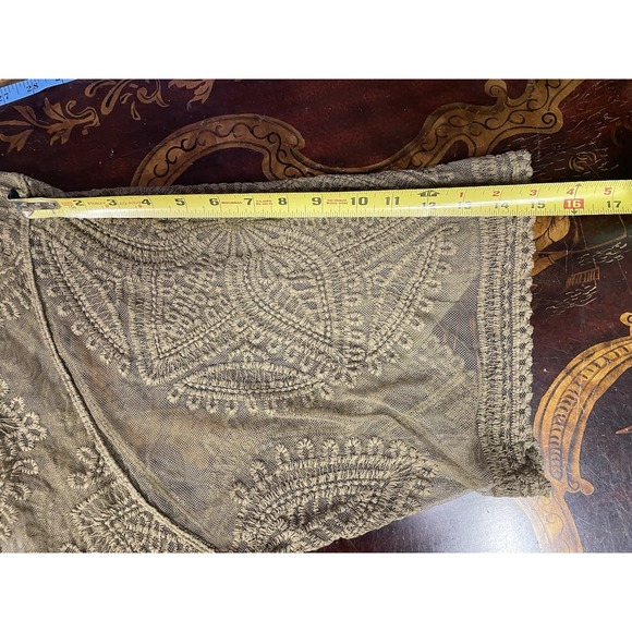 Sonoma Green Embroidered Mesh Lace Sheer Kimono Duster Cover Up Boho Fairy 3XL-4 - Picture 8 of 11